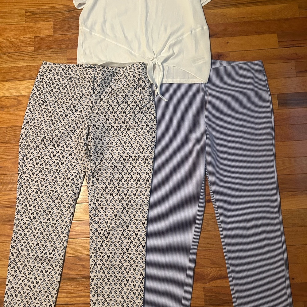 Stylish Women's Patterned and Striped Pants Set
